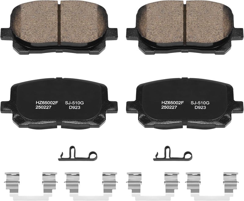 HECHENQICHE Ceramic Front Brake Pads with Hardware Kit for 2003-2008 Pontiac Vibe/Toyota Corolla & 2003-2008 Toyota Matrix - Image 1